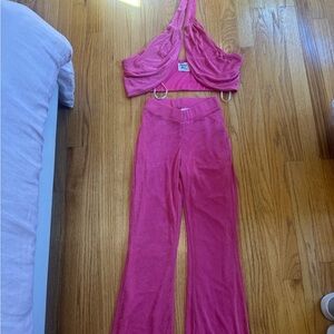 Princess Polly Fuchsia Flare Jumpsuit